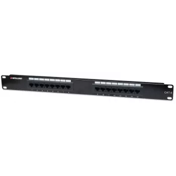 Intellinet Patch Panel, Cat6, UTP, 16-Port, 1U, Schwarz