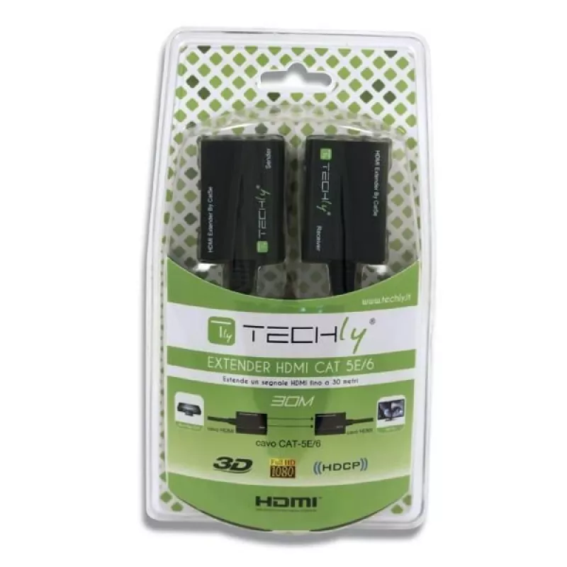 Techly Verstärker HDMI Cat 5e / 6 Kompakt 30m IDATA EXT-E30D