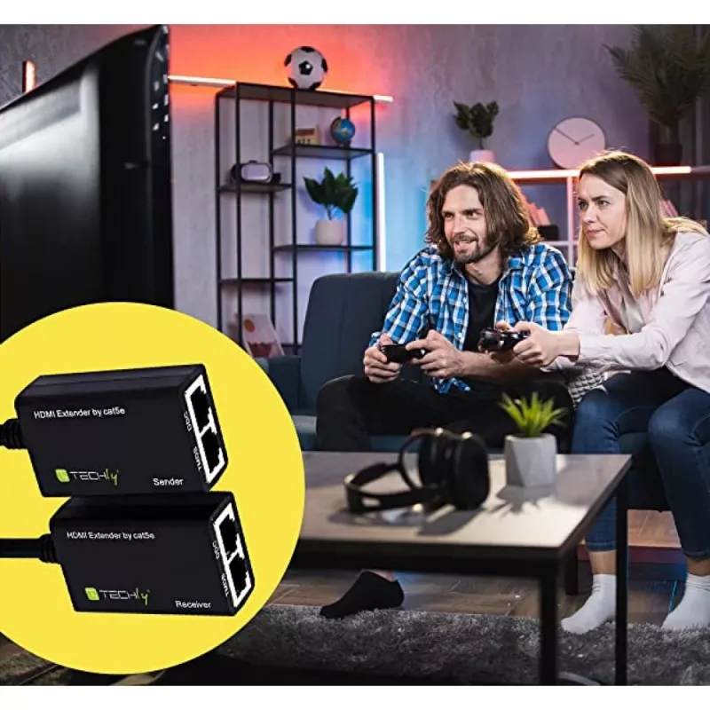 Techly Verstärker HDMI Cat 5e / 6 Kompakt 30m IDATA EXT-E30D