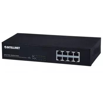 Switch, Intellinet 8-Port Fast Ethernet PoE+ Switch, 8 x PoE-Ports, 1,6 Gbit/s