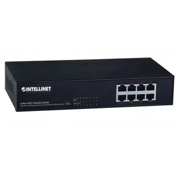 Switch, Intellinet 8-Port Fast Ethernet PoE+ Switch, 8 x PoE-Ports, 1,6 Gbit/s