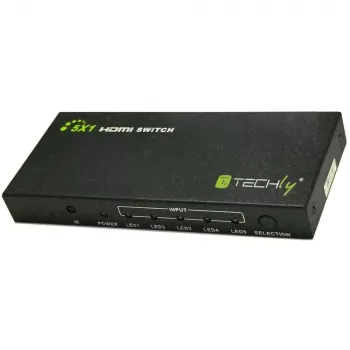 Techly 5 IN 1 OUT HDMI Switch mit Fernbedienung, 4Kx2K, 3D IDATA HDMI-4K51