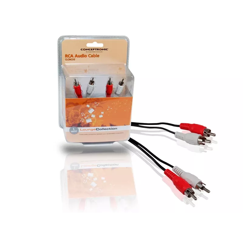 Conceptronic RCA-Audiokabel, RCA, Stecker, RCA, Stecker, 5 m, Schwarz