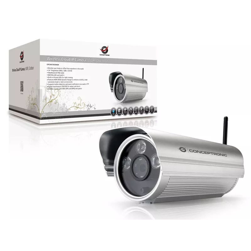 Conceptronic Wireless Cloud IP-Kamera, WDR, Outdoor, Bullet, China, 100 mm, 247 mm, 95 mm, 1,13 kg