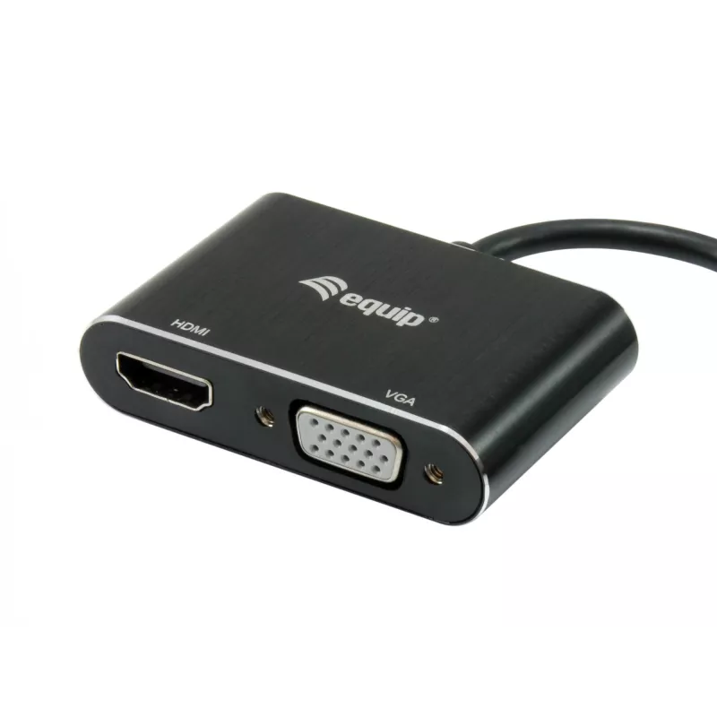 Equip USB 3.0 zu HDMI/VGA (HD15) Adapter, 3.2 Gen 1 (3.1 Gen 1), USB Typ-A, HDMI-Ausgang, 1920 x 1080 Pixel