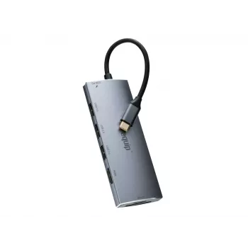 Equip USB-C 7 in 1 Multifunktionaler Adapter, USB 3.2 Gen 1 (3.1 Gen 1) Typ C, 100 W, Silber, MicroSD (TransFlash), MicroSDHC, SD, SDHC, 4K Ultra HD, 30 Hz