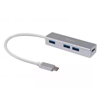 Equip USB-C auf 4-Port USB 3.0 Hub, USB 3.2 Gen 1 (3.1 Gen 1) Type-C, USB 3.2 Gen 1 (3.1 Gen 1) Type-A, 5000 Mbit/s, Silber, Aluminium, Windows 10, Windows 7, Windows 8