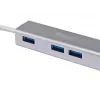 Equip USB-C auf 4-Port USB 3.0 Hub, USB 3.2 Gen 1 (3.1 Gen 1) Type-C, USB 3.2 Gen 1 (3.1 Gen 1) Type-A, 5000 Mbit/s, Silber, Aluminium, Windows 10, Windows 7, Windows 8