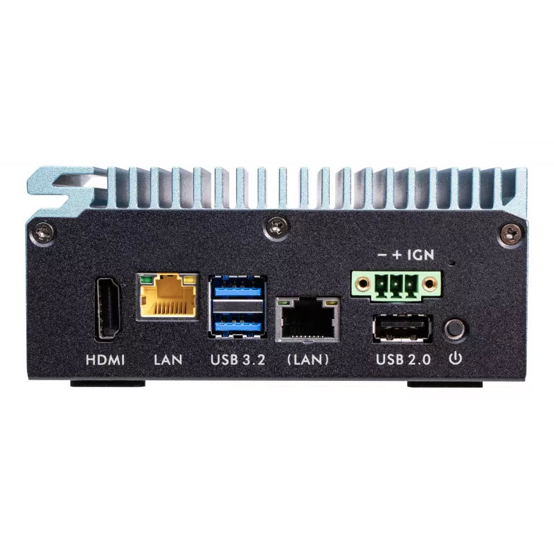 Shuttle Edge PC SPCEL02, Intel Celeron J6412, 1x HDMI, 2x 2.5G LAN, 1x COM, DIO (4x in, 4x out), 3x USB, 2x M.2, 12-24V, 24/7-Dauerbetrieb, lüfterlos, inkl. VESA- & DIN-Schienenhalterung