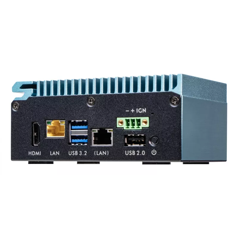 Shuttle Edge PC SPCEL02, Intel Celeron J6412, 1x HDMI, 2x 2.5G LAN, 1x COM, DIO (4x in, 4x out), 3x USB, 2x M.2, 12-24V, 24/7-Dauerbetrieb, lüfterlos, inkl. VESA- & DIN-Schienenhalterung