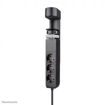 Neomounts DS22-840BL6 Tischsteckdose mit Klemme und USB-C- sowie USB-A-Anschlüssen – Schnellladung