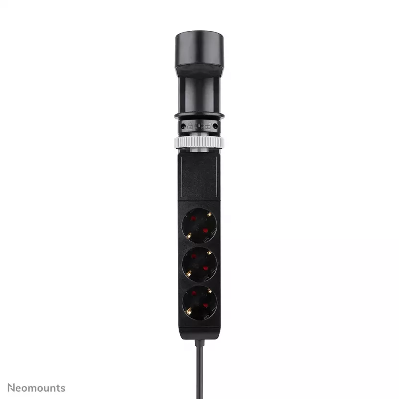 Neomounts DS22-840BL6 Tischsteckdose mit Klemme und USB-C- sowie USB-A-Anschlüssen – Schnellladung