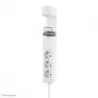 Neomounts DS22-840WH6 Schreibtischsteckdose mit Klemme und USB-C- und USB-A-Anschlüssen – Schnellladung