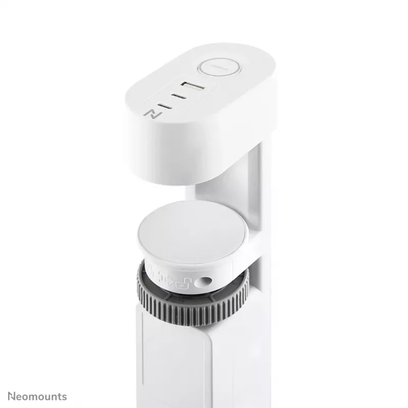 Neomounts DS22-840WH6 Schreibtischsteckdose mit Klemme und USB-C- und USB-A-Anschlüssen – Schnellladung