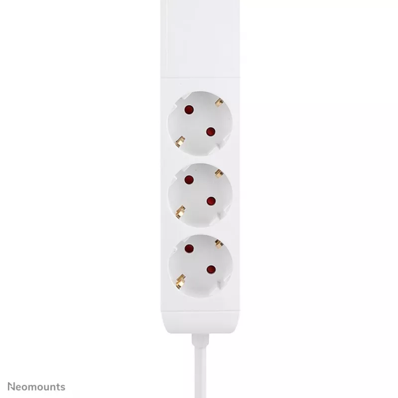 Neomounts DS22-840WH6 Schreibtischsteckdose mit Klemme und USB-C- und USB-A-Anschlüssen – Schnellladung