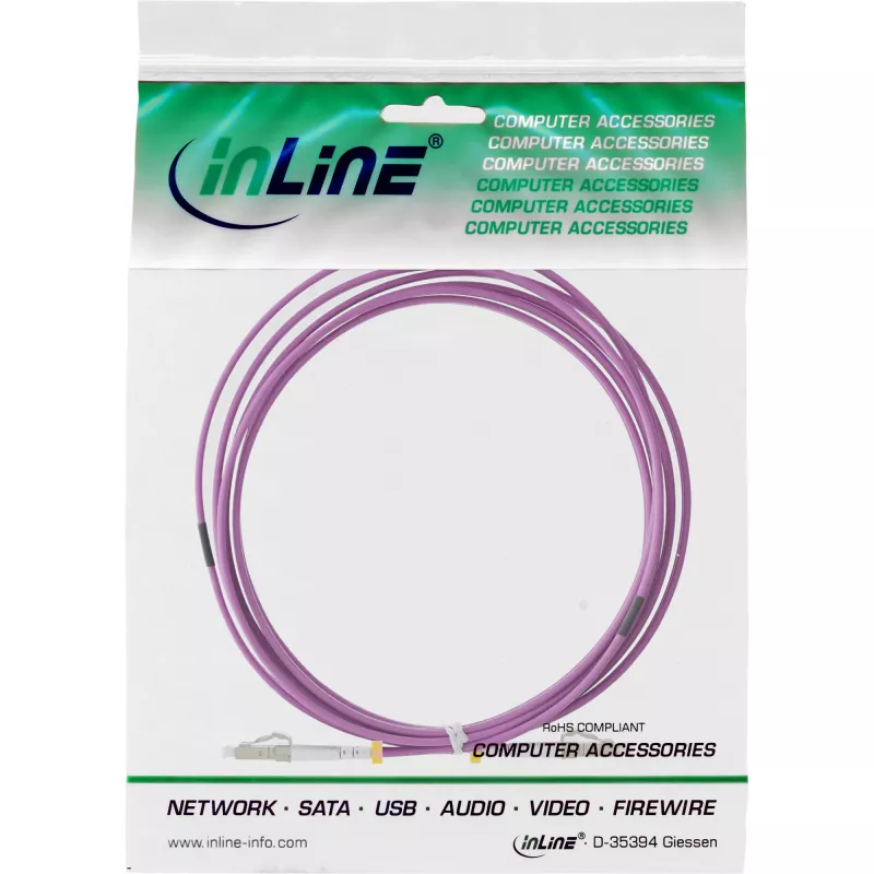 Glasfaser-Duplexkabel LC/LC InLine 88542P 50/125µm OM4 2m