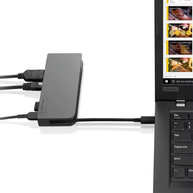 Lenovo 4X90S92381 Laptop-Dockingstation/Port-Replikator Kabelgebunden USB 3.2 Gen 1 (3.1 Gen 1) Type-C Grau