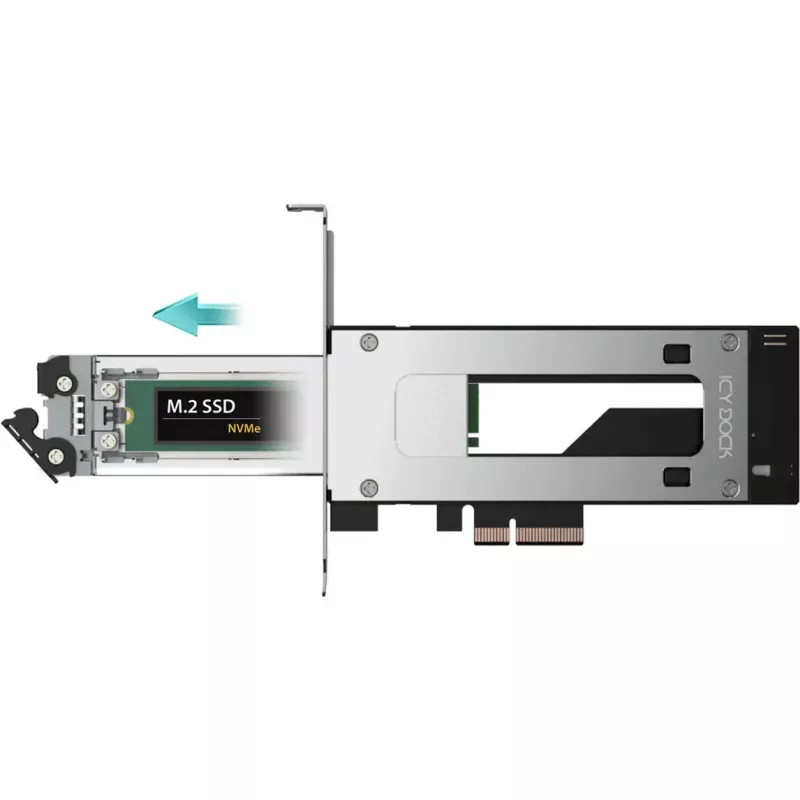 PCIe NVMe M.2-Adapterkarte Icy Dock MB840M5P-B, schwarz/silber
