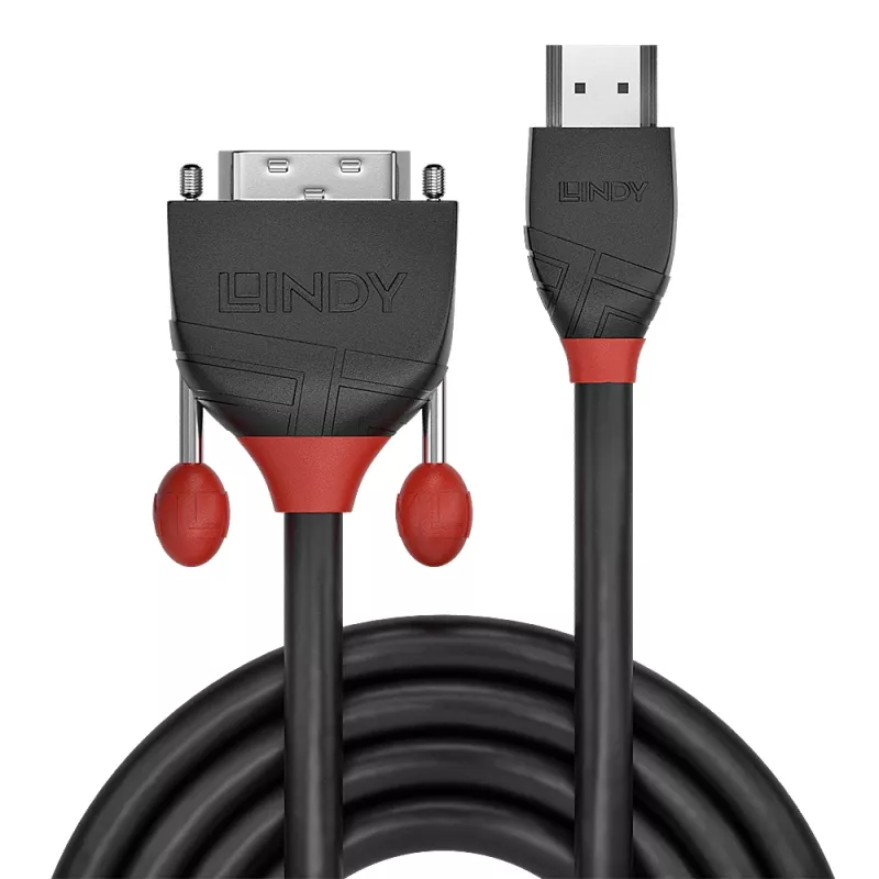 Lindy HDMI-auf-DVI-Kabel, 1 m, Schwarz Line