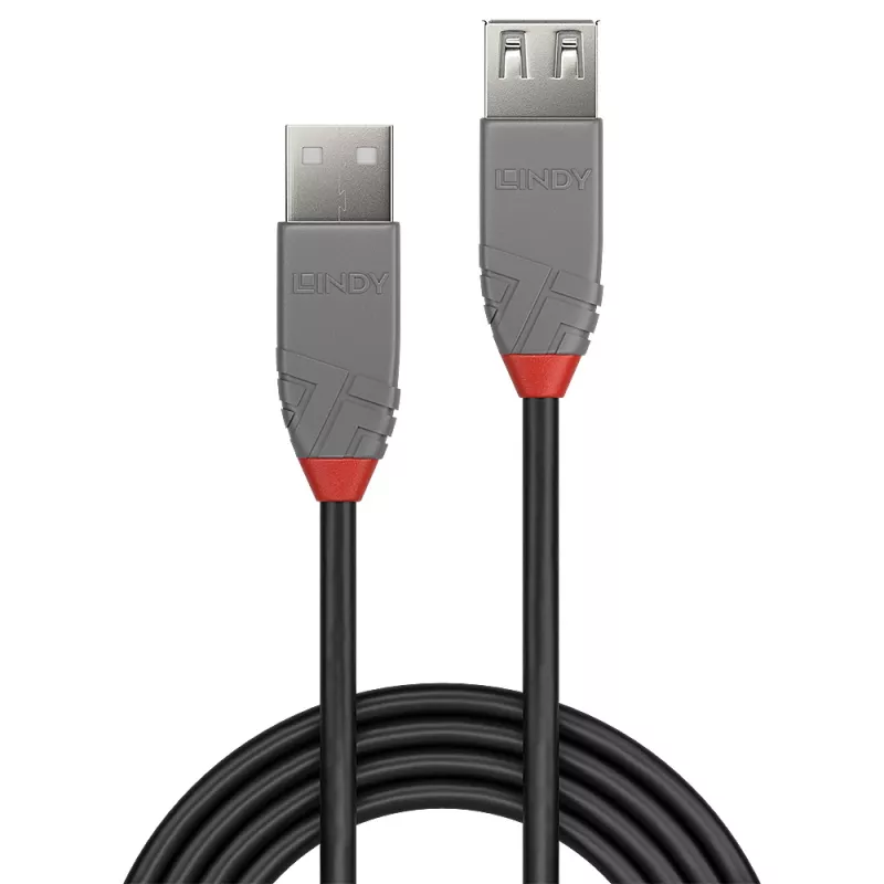 Lindy 2m USB 2.0 Typ-A-Verlängerungskabel, Anthra Line