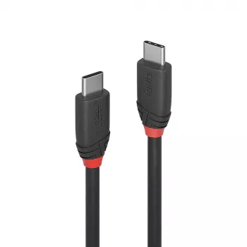 Lindy 1,5 m USB 3.2 Typ C auf C Kabel, 20 Gbit/s, Schwarz Line