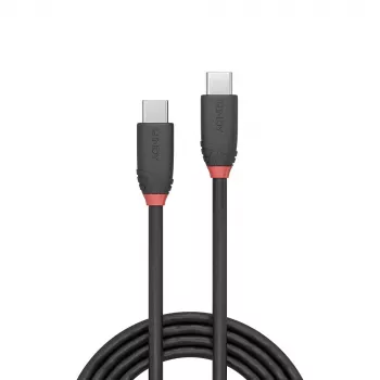 Lindy 1,5 m USB 3.2 Typ C auf C Kabel, 20 Gbit/s, Schwarz Line