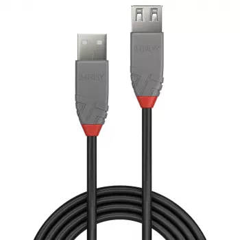 Lindy 0,2m USB 2.0 Typ A Verlängerungskabel, Anthra Line
