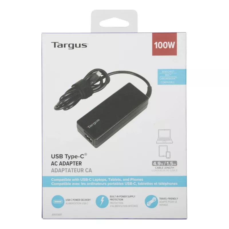 Targus APA108EU Netzteil/Ladegerät für den Innenbereich 100 W Schwarz