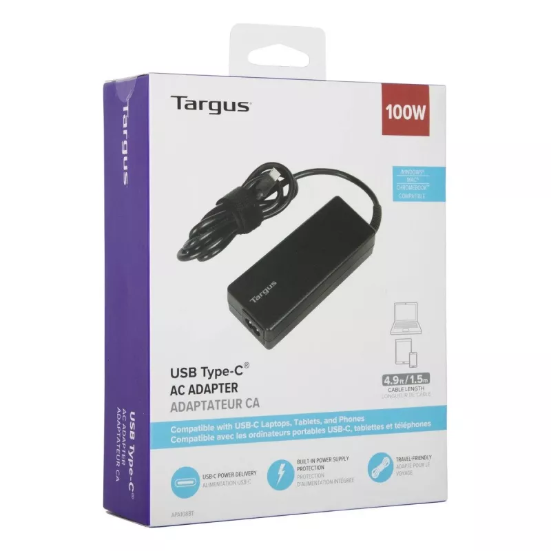 Targus APA108EU Netzteil/Ladegerät für den Innenbereich 100 W Schwarz