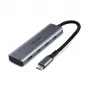 Lindy 4 Port USB 3.2 Gen 2 Typ C Hub, USB 3.2 Gen 2 (3.1 Gen 2) Typ-C, USB 3.2 Gen 2 (3.1 Gen 2) Typ-C, 10000 Mbit/s, Grau, Aluminium, Kunststoff, Rundkabel