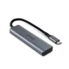 Lindy 4 Port USB 3.2 Gen 2 Typ C Hub, USB 3.2 Gen 2 (3.1 Gen 2) Typ-C, USB 3.2 Gen 2 (3.1 Gen 2) Typ-C, 10000 Mbit/s, Grau, Aluminium, Kunststoff, Rundkabel