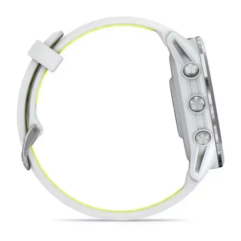 Smartwatch IFIT ICON Forerunner 970 — 1,4 Zoll (3,56 cm) AMOLED 454×454, GPS, Wi‑Fi, Titangehäuse, Silikonarmband (Weiß/Gelb), 56 g