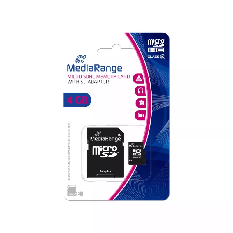 MediaRange 4 GB MicroSDHC Class 10 MR956 Speicherkarte