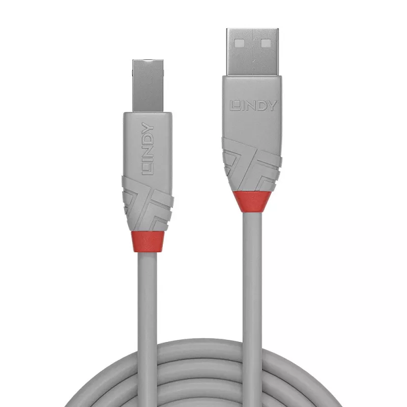 Lindy 3m USB 2.0 Typ A auf B Kabel, Anthra Line, Grau
