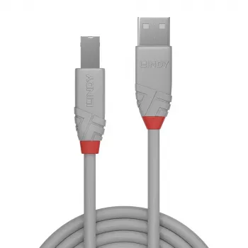 Lindy 1m USB 2.0 Typ-A auf B Kabel, Anthra Line, Grau