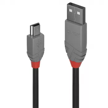 Lindy 0,2 m USB 2.0 Typ-A auf Mini-B Kabel, Anthra Line