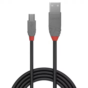 Lindy 3m USB 2.0 Typ-A auf Mini-B Kabel, Anthra Line