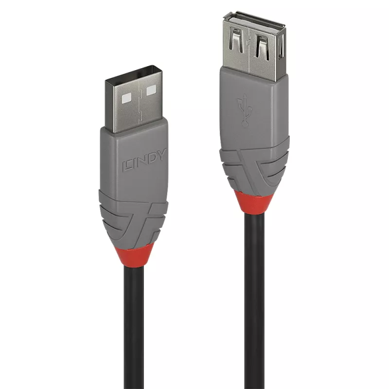 Lindy 0,5m USB 2.0 Typ-A Verlängerungskabel, Anthra Line