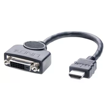 Lindy DVI-D Buchse auf HDMI Stecker Adapterkabel, 0,2 m