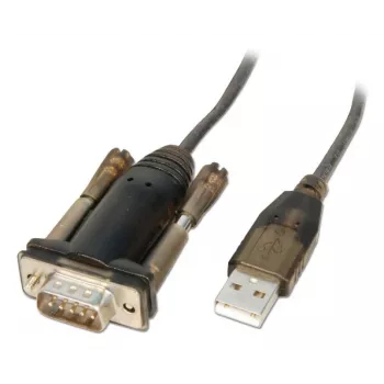 Lindy USB zu Seriell Konverter Lite, Grau, Transparent, 1,5 m, USB Typ-A, RS-232, Stecker, Stecker