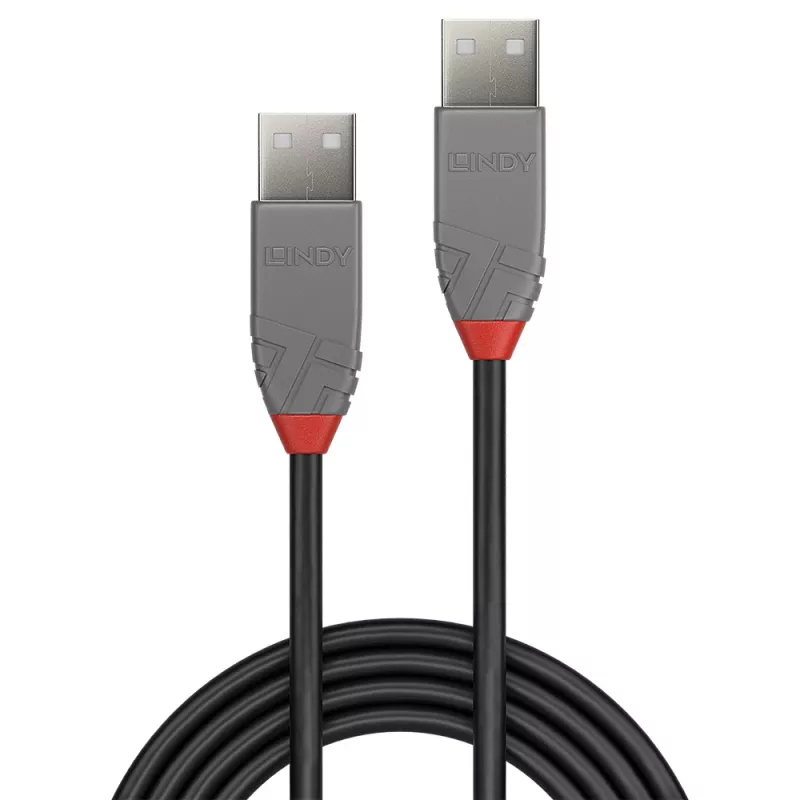 Lindy USB 2.0 Typ-A-auf-Typ-A-Kabel, 0,5 m, Anthra Line