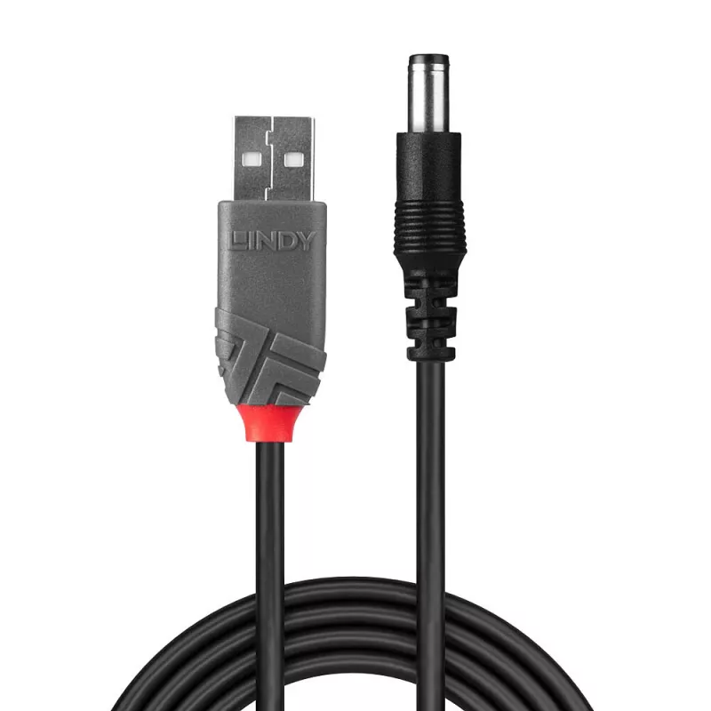 Lindy USB 2.0 Typ A auf 5,5 mm DC-Kabel, 1,5 m