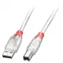 Lindy 5m USB 2.0 Kabel - Typ A auf B, Transparent