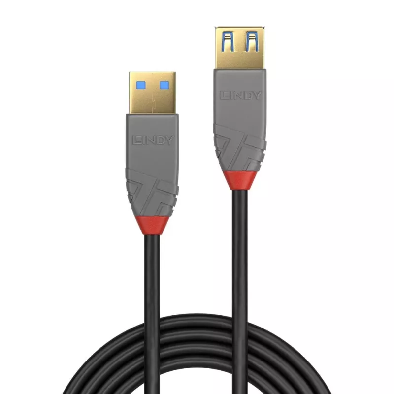 Lindy 1m USB 3.2 Typ A Verlängerungskabel, 5Gbit/s, Anthra Line