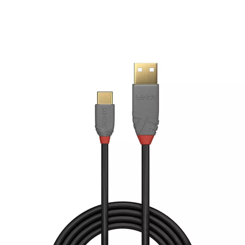 Lindy 2m USB 2.0 Typ A auf C Kabel, Anthra Line