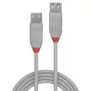 Lindy 2m USB 2.0 Typ A Verlängerungskabel, Anthra Line, Grau