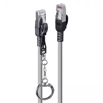 Lindy 2m Cat.6A S/FTP Locking-Netzwerkkabel, Grau