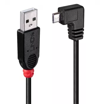 Lindy USB 2.0 Kabel Typ A auf Micro-B, 0,5 m, 90° rechtwinklig
