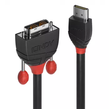 Lindy 3m HDMI zu DVI Kabel, Schwarz Line
