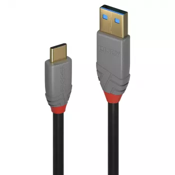 Lindy 1,5 m USB 3.2 Typ-A-auf-C-Kabel, 10 Gbit/s, 5 A, PD, Anthra Line